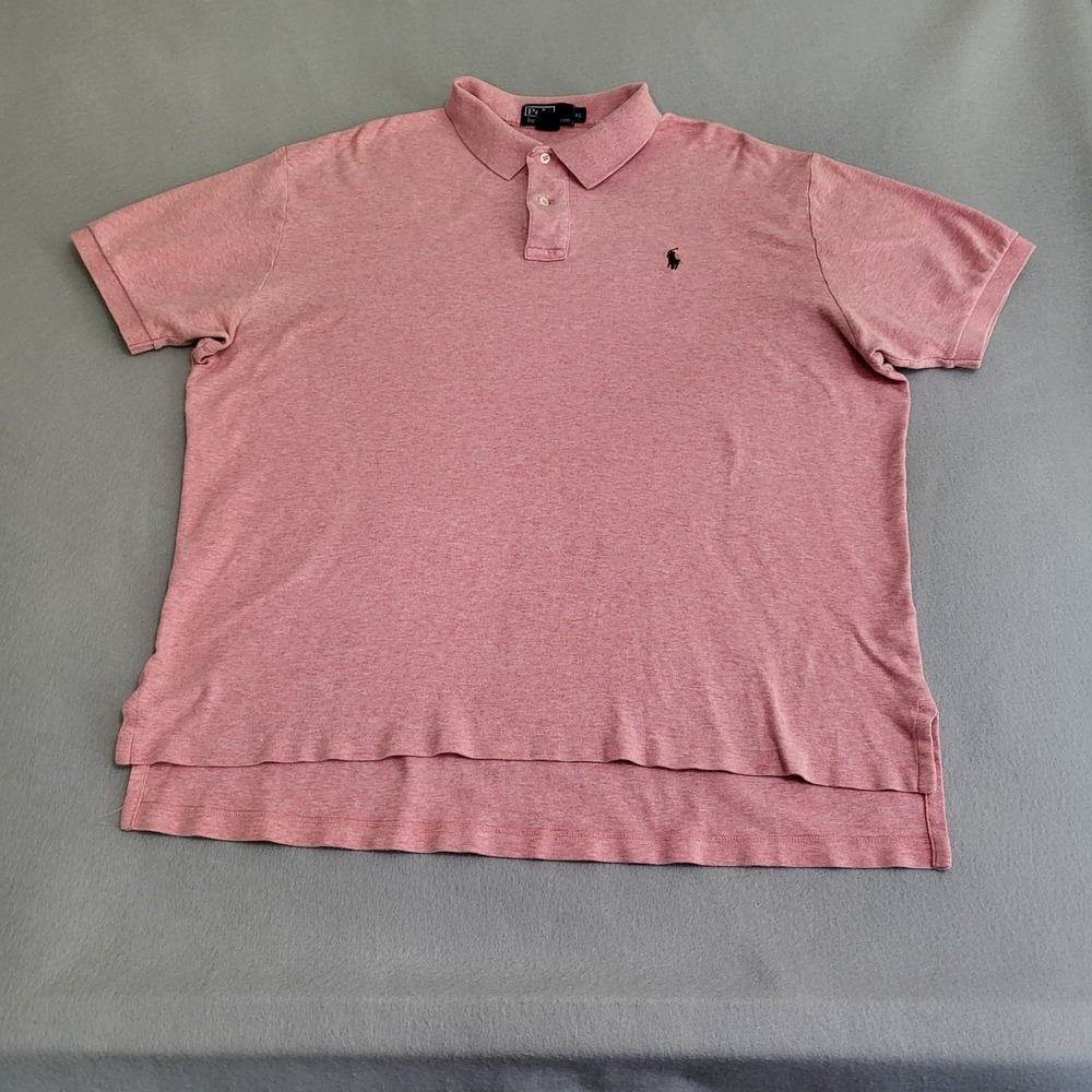 VTG Polo Ralph Lauren Pink Short Sleeve Polo Shirt Men's Size XL Hong Kong